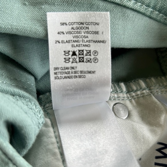 Lucky Brand velvet skinny cut pants / jeans in sea foam green. Size 4 / 27 EUC. - Picture 8 of 8